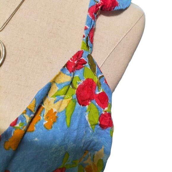 (863) Lauren Conrad Multicolor Floral Print Wrap Dress Ruffle Hem Size L - Picture 5 of 8